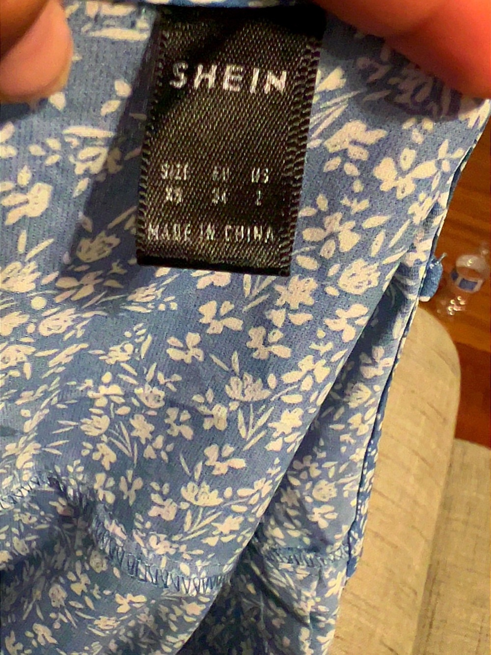 SHEIN Blue Floral Ruffle Cami Mini Dress Size xs - Picture 6 of 6